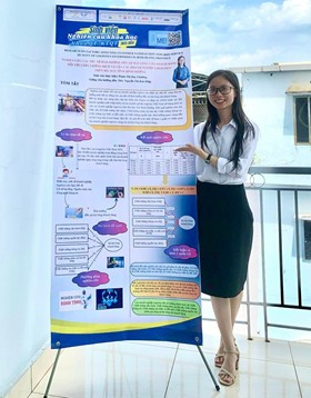 The contestant presented her faculty-level scientific research project.
