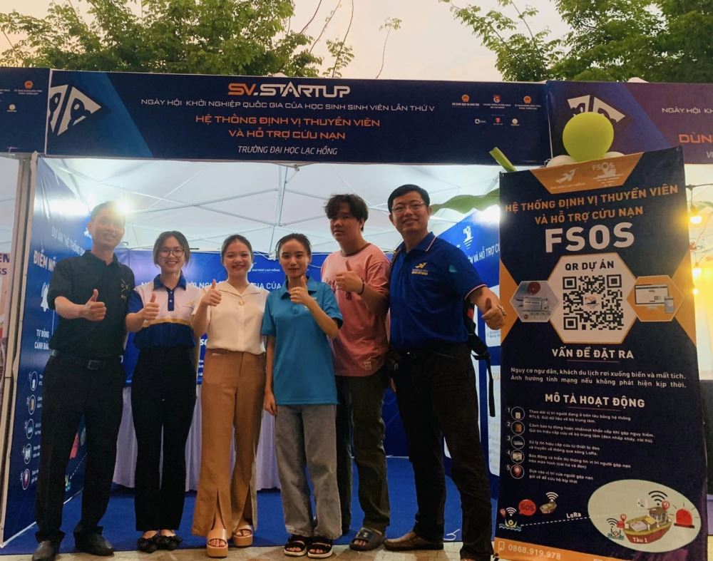 PhD Nguyen Van Tan (far right) and LHU students attending SV.Startup 2023.